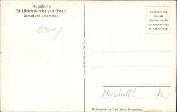 Marschall Vinzenz Augsburg Künstler J. Marschall St Ulric – Bild 2