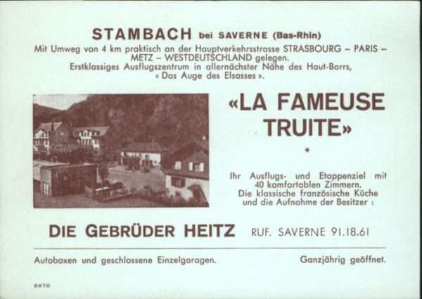 Stambach Bas Rhin Fameuse Truite