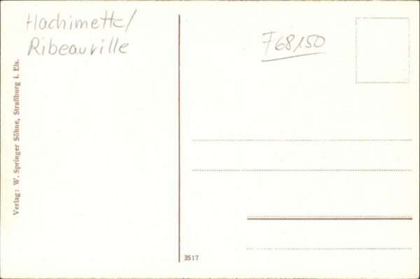 Ribeauville [Handschriftlich] Hachimette  Eschelmer – Bild 2
