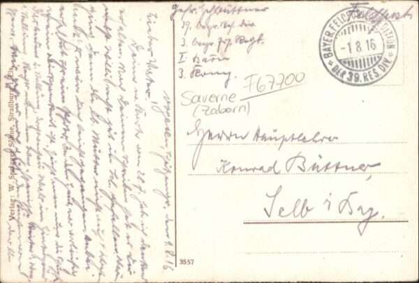 Zabern Saverne Zabern [Handschriftlich] Stambach Voges – Bild 2