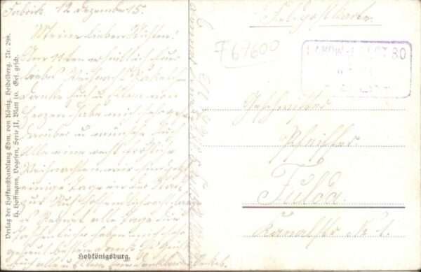 Hohkoenigsburg Haut-Koenigsbourg Hohkönigsburg Künstler H Hoffmann Hund – Bild 2