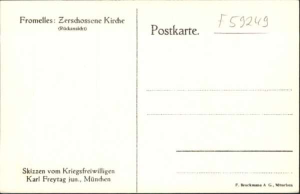 Fromelles Künstler Karl Freytag Zerschossene Kirc – Bild 2