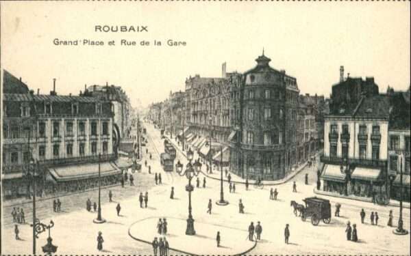 Roubaix grand Place Rue Gare Kutsche