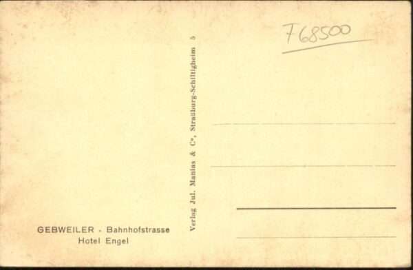 Gebweiler Elsass Bahnhofstrasse Hotel Engel – Bild 2