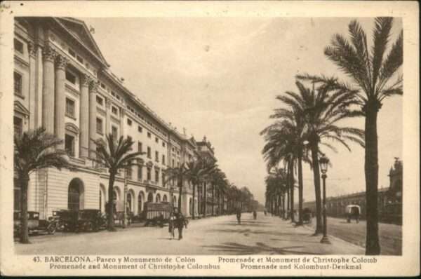 Barcelona Cataluna Barcelona Paseo Monumento Colon Promend