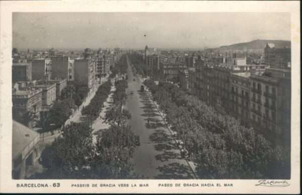 Barcelona Cataluna Barcelona Paseo Gracia Hacia Mar