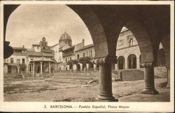 Barcelona Cataluna Barcelona Pueblo Espanol Plaza Mayor