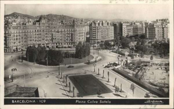 Barcelona Cataluna Barcelona Strassenbahn Plaza Calvo Sote