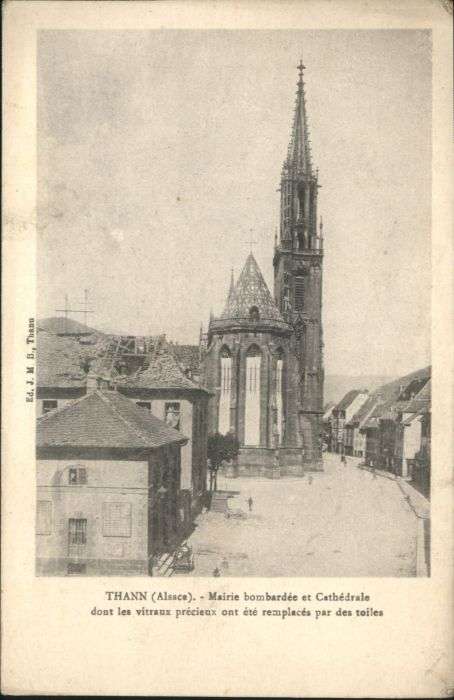 Thann Mairie bombardee Cathedrale