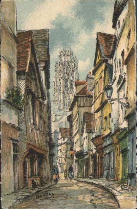 Rouen Künstler Barday La Rue Damiette