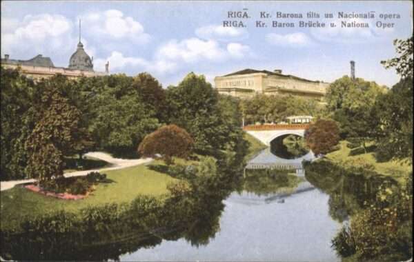Riga Lettland Riga Kr. Baron Brücke National Oper