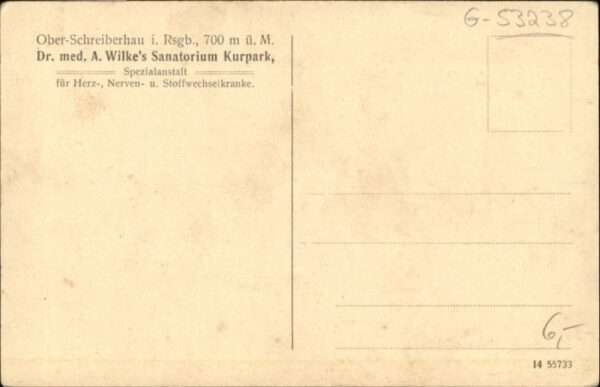 Ober-Schreiberhau Riesengebirge Dr. A. Wilke Sanatorium K – Bild 2
