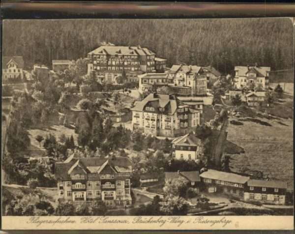 Brueckenberg Riesengebirge ang Fliegeraufnahme Hotel Sanssouci