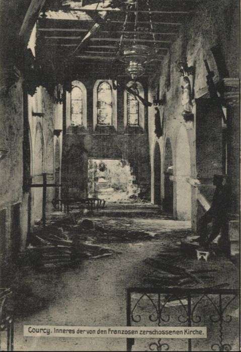 Courcy Marne Zerschossene Kirche