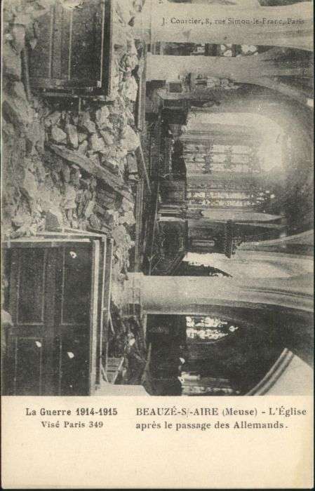 Beausite Eglise de Beauzee-sur-Aire  Zerstörung