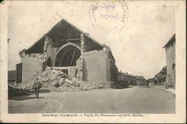 Petit Mont Petitmont Petit-Mont Kirche Zerstörung