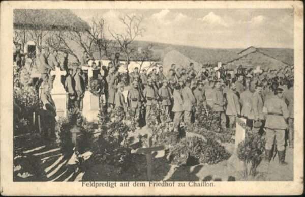 Chaillon Friedhof Predigt Soldaten