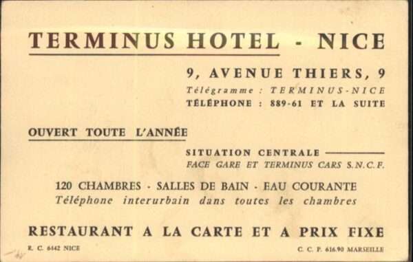 Nice Alpes Maritimes Nice Terminus Hotel Avenue Thiers – Bild 2