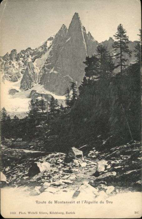 Montanvert Aiguille du Dru Route de Montanvert