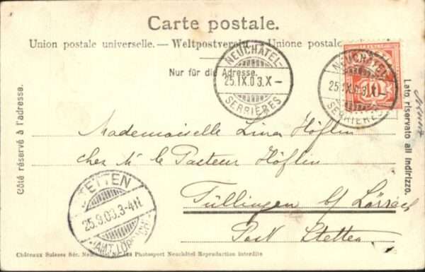 Neuchatel NE Neuchatel [Stempelabschlag] Chateau Bea – Bild 2