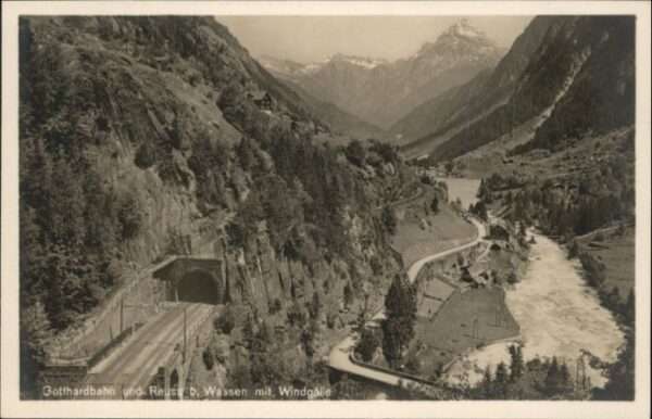 Wassen UR Gotthardbahn Reuss Windgälle Tunnel