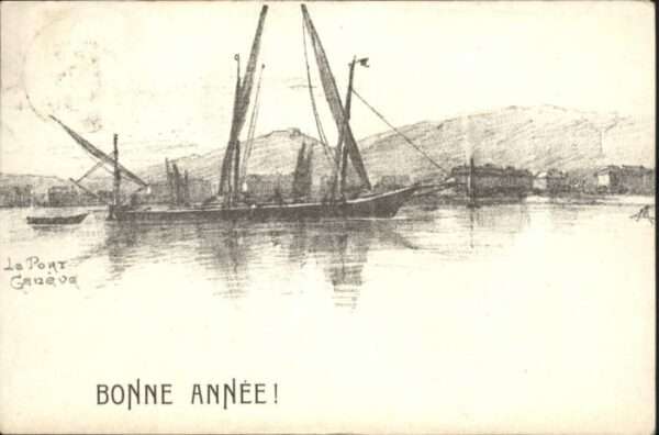 Genf GE Genf Hafen Bonne Annee