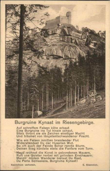 Kynast Riesengebirge Burg Ruine Gedicht E. Eis
