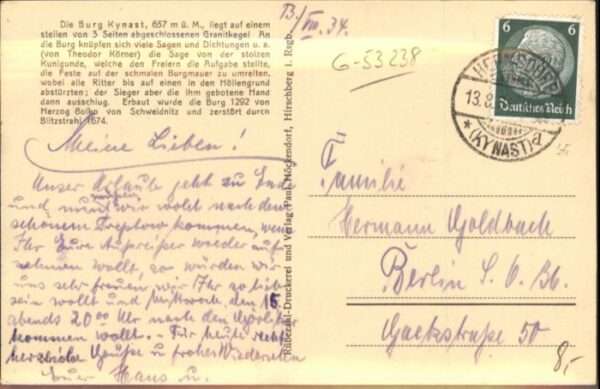 Kynast Riesengebirge Burg Ruine Gedicht E. Eis – Bild 2