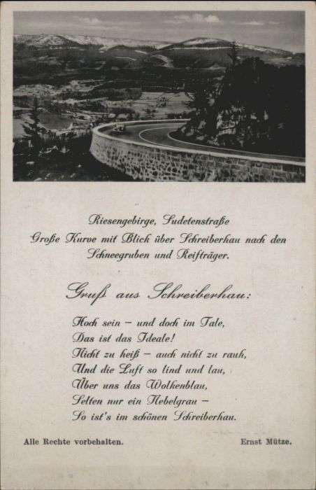 Schreiberhau Niederschlesien Schreiberhau Riesengebirge Sudetenstras