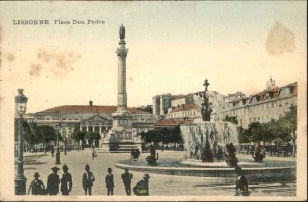 Lissabon Place Don Pedro Brunnen
