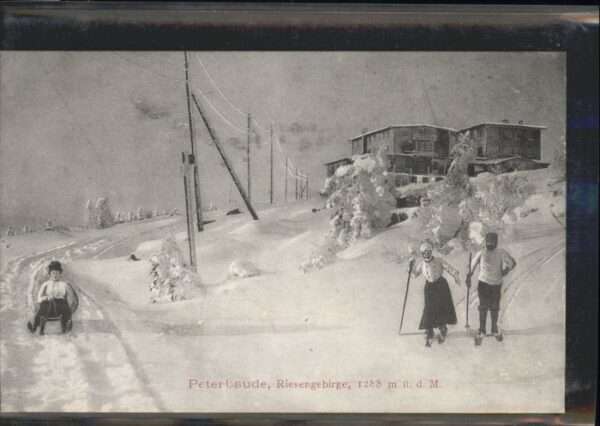 Peterbaude Riesengebirge Ski Schlitten