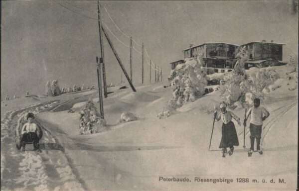 Peterbaude Riesengebirge Ski Schlitten