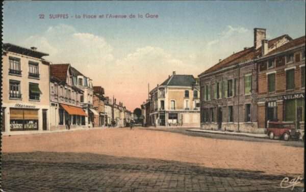Suippes La Place et Avenue de Gare