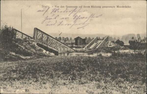 Sivry  55-sur-Meuse gesprengte Maasbrücke