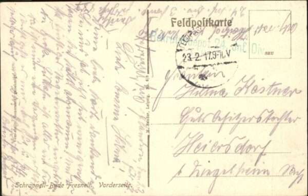 Militaria WK1 Fresnell ? Schrapnell Baude Künstler He – Bild 2