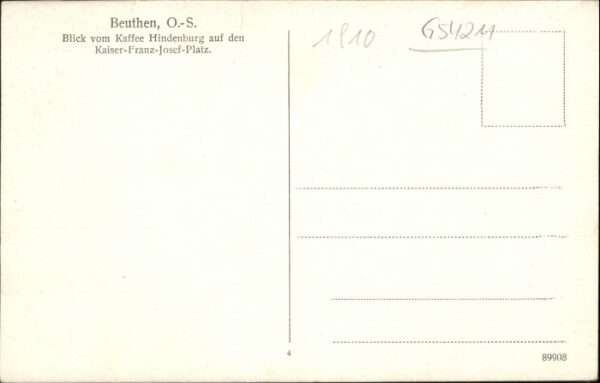 Beuthen Oberschlesien Beuthen O. S. Cafe Hindenburg Kaiser-Fr – Bild 2