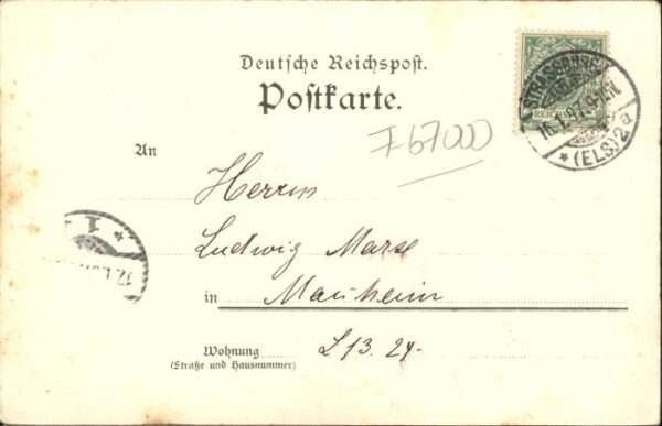 Strasbourg Alsace Strassburg_Elsass Münster Tracht Litho – Bild 2