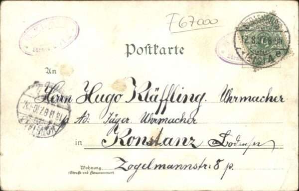 Strasbourg Alsace Strassburg_Elsass Storch Litho – Bild 2