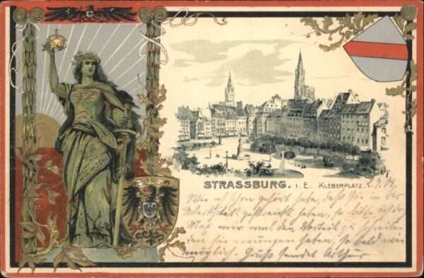 Strasbourg Alsace Strassburg_Elsass Prägedruck Wappen Kle