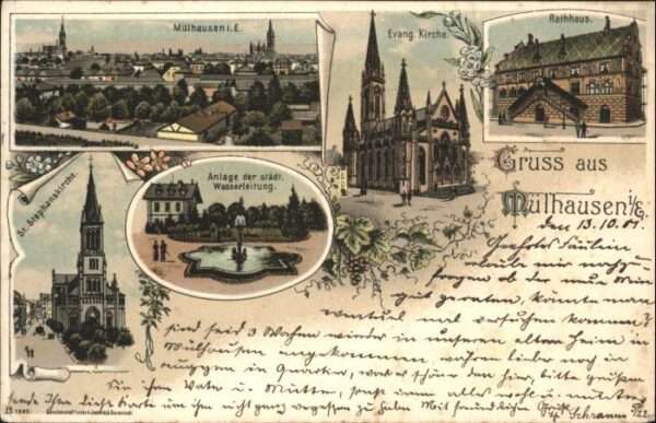 Muehlhausen Elsass Mülhausen_Elsass Kirche  Rathaus St. St