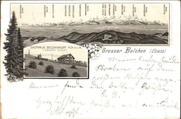 Grosser Belchen Grand Ballon Elsass Gasthaus Belchenkop