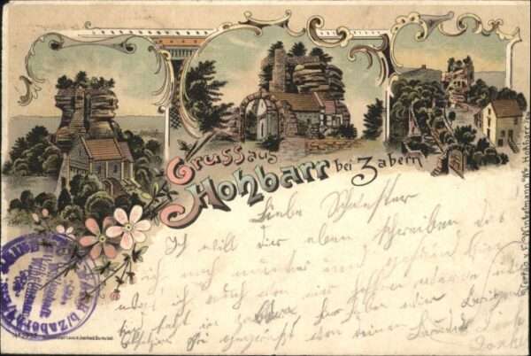 Hohbarr Burg bei Zabern Litho