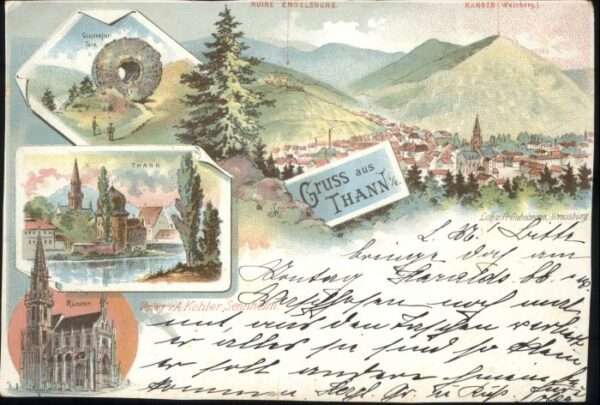 Thann Elsass Münster Litho