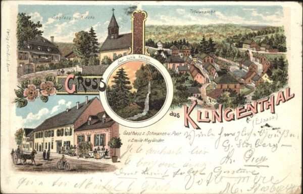 Klingenthal Bas Rhin Elsass Litho Gasthaus Schwanen