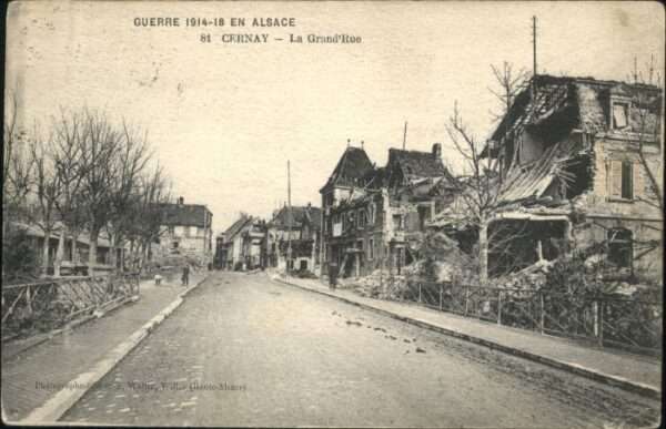 Cernay Elsass Grand Rue Zerstörung