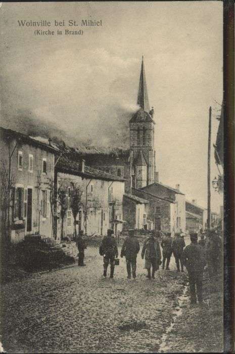 Woinville St. Mihiel Kirche Brand