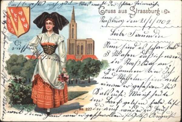Strasbourg Alsace Strassburg_Elsass Tracht Wappen
