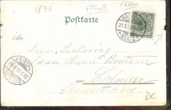 Hagenau Elsass Schule Hospital Litho – Bild 2