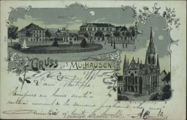 Muehlhausen Elsass Mülhausen_Elsass Bahnhof Kirche Mondsch
