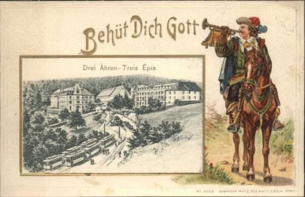 Drei-Aehren Trois-Epis rompeter Prägedruck *